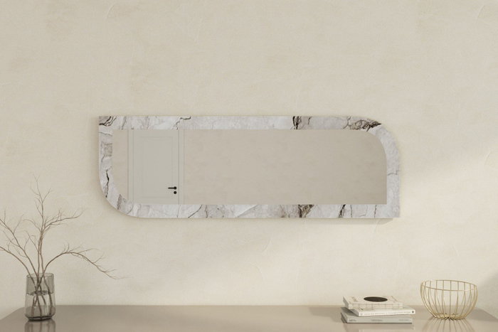 Hanah Home Espejo flotal-e 40x120x2.2 cm Éfeso y Mármol MDF Montaje Pared Ecológico